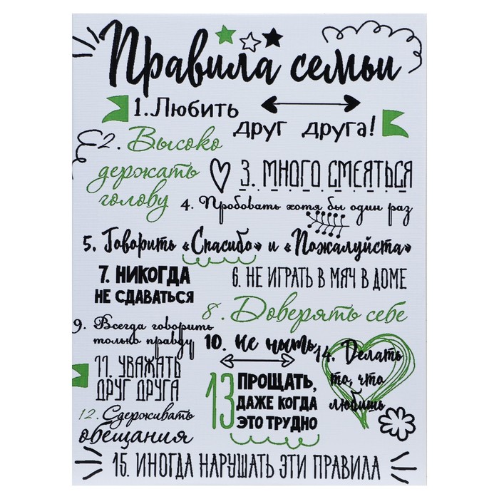 

Картина на холсте "Правила семьи" 30*40 см