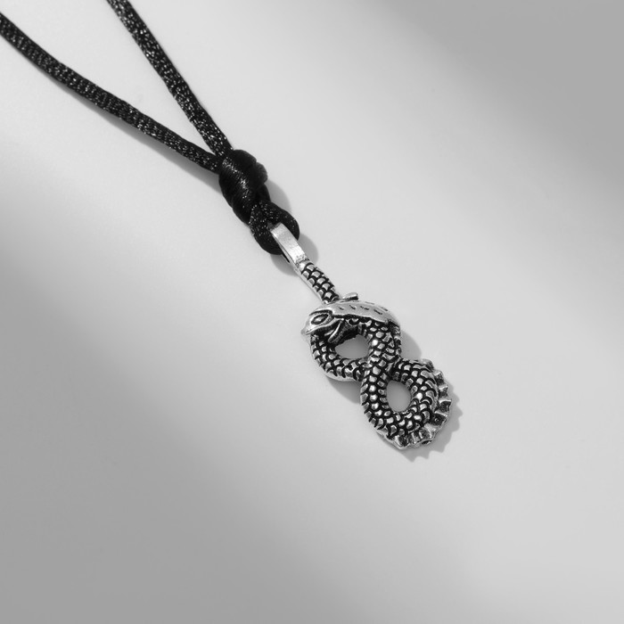 Кулон-амулет «Уроборос», цвет чернёное серебро на чёрном шнурке, 43,5 см амулет уроборос мед сталь