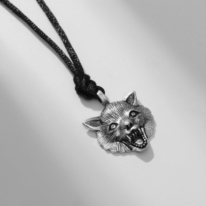Кулон-амулет "Волк" защита, цвет чернёное серебро