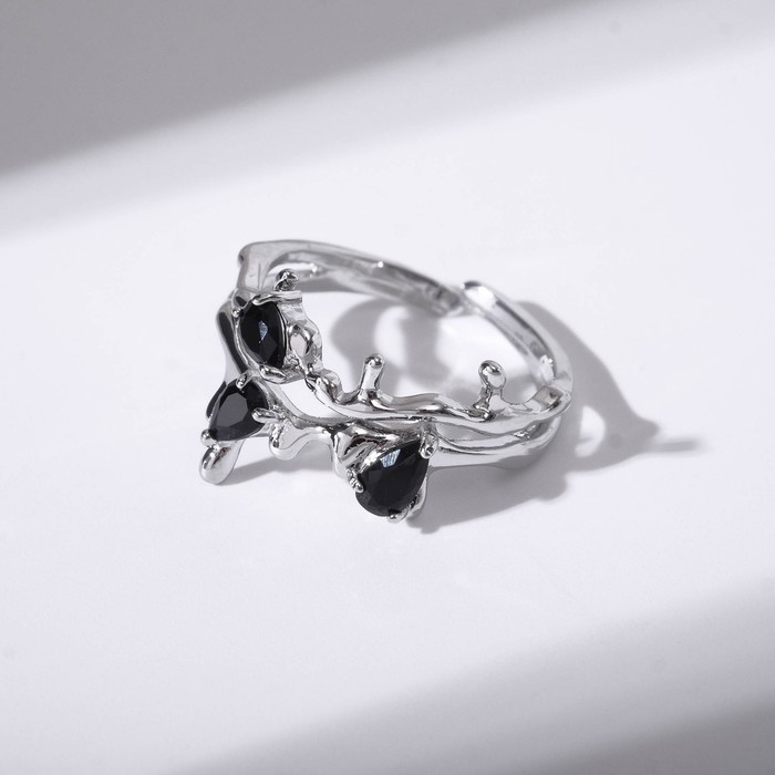Кольцо «Чары», цвет чёрный в серебре, безразмерное кольцо семь подкова цвет чёрный в серебре безразмерное