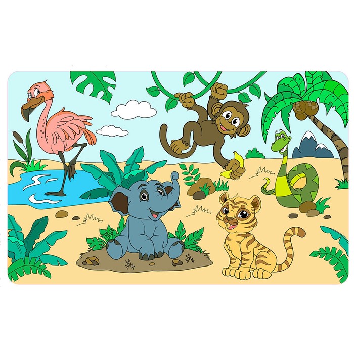 коврик раскраска многоразовый джунгли Коврик-раскраска многоразовый «Джунгли»