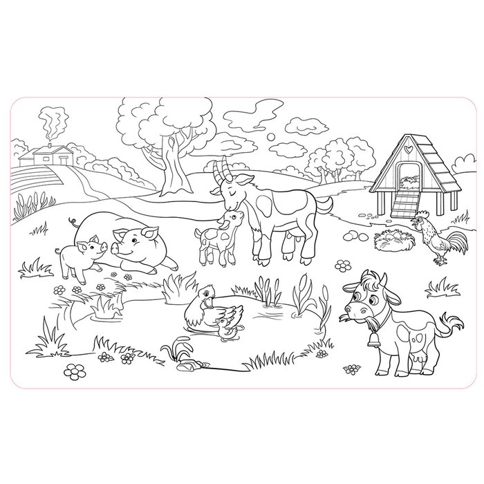 фото Коврик-раскраска многоразовый «ферма» десятое королевство