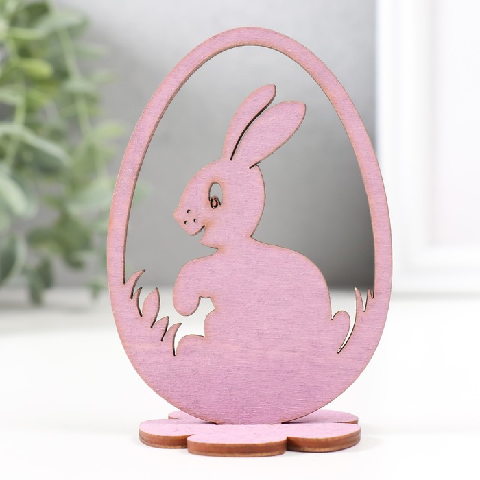 Декор Пасхальный "Кролик" 6,5х5х9,3 см (набор 2 детали) фиолетовый