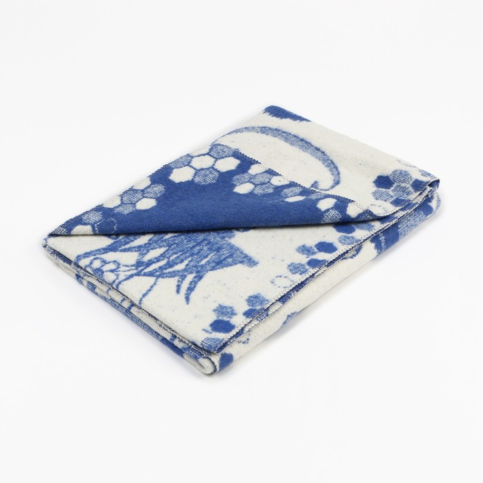 Одеяло байковое Панда 100х140см, цвет синий 400г/м хл100%
