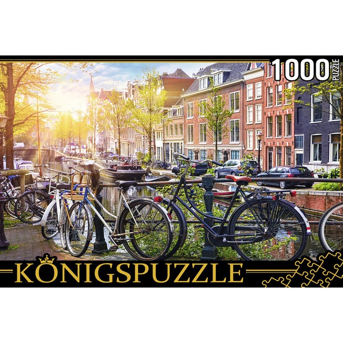 пазл канал в амстердаме 1000 элементов Пазл «Нидерланды. Велосипеды в Амстердаме», 1000 элементов