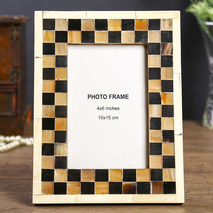 Фоторамка из бивня буйвола "Шахматка" 10х15 см