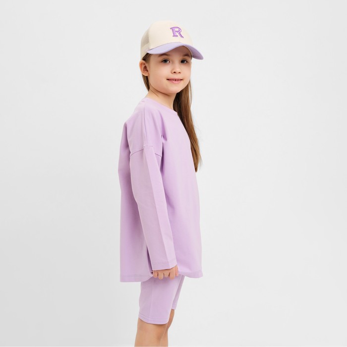 фото Лонгслив детский minaku цвет лавандовый, рост 116 см