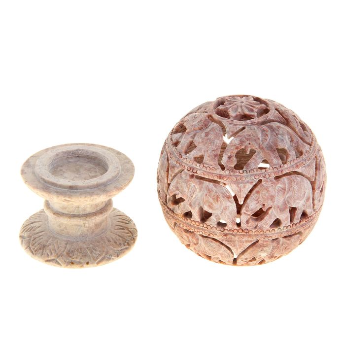 Подсвечник-шар резной "Слон"