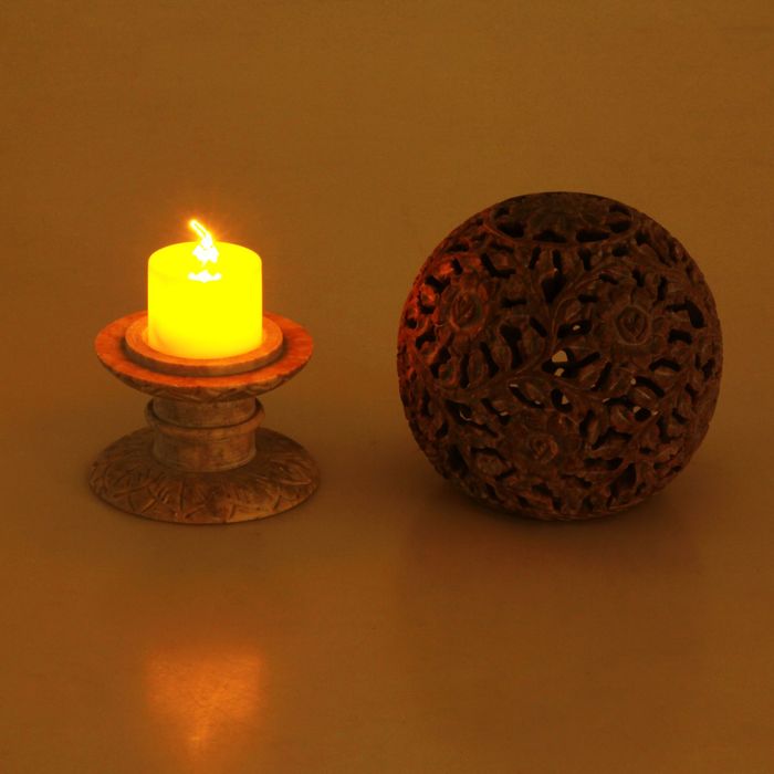 Подсвечник-шар резной "Слон"