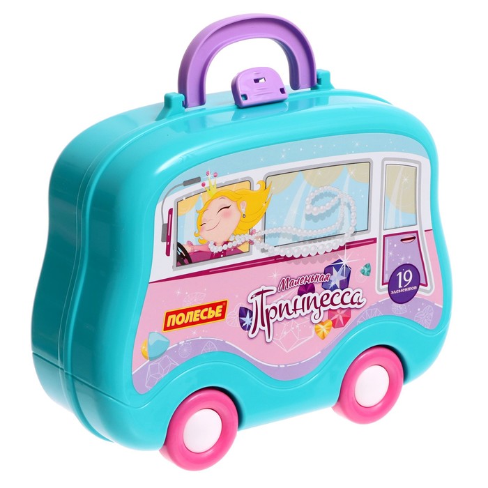 Набор №14 «Маленькая принцесса», в чемоданчике на колёсиках, 19 элементов набор детской посуды 19 элементов в малом чемоданчике