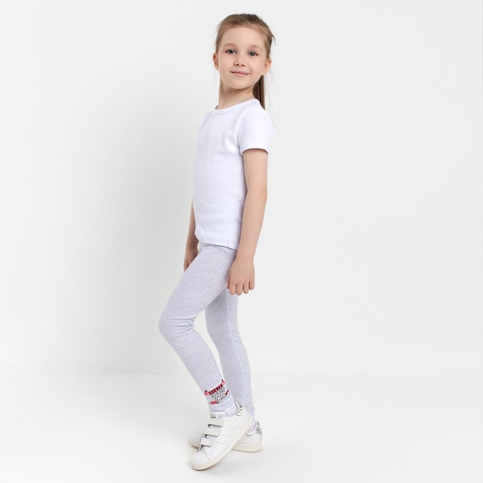 

Лосины для девочки, цвет белый меланж, рост 98 см