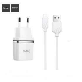 

Сетевое зарядное устройство Hoco C11, USB - 1 А, кабель microUSB 1 м, белый