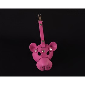 Брелок для ключей Sitabella, маска Розовая пантера, натуральная кожа, карабин, фуксия