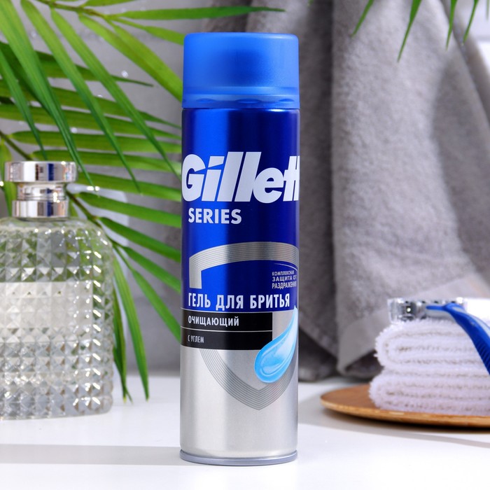 

Гель для бритья Gillette Series 3x Sensitiv очищающий с углем, 200 мл