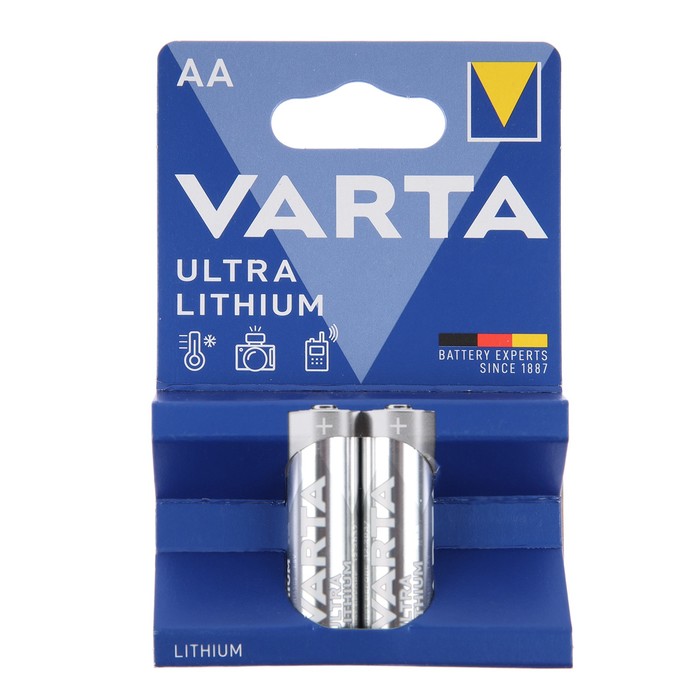 varta батарейка литиевая varta ultra aa fr14505 2bl 1 5 в блистер 2 шт Батарейка литиевая Varta ULTRA, AA, FR14505-2BL, 1.5 В, блистер, 2 шт.