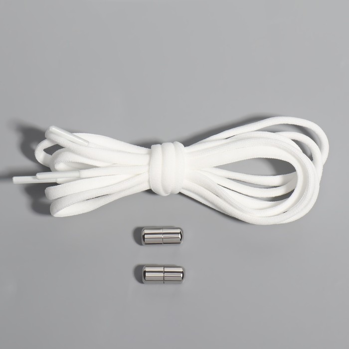 Шнурки с круг сечением 5мм 100±5см (пара) эласт с эглетом бел пакет OT
