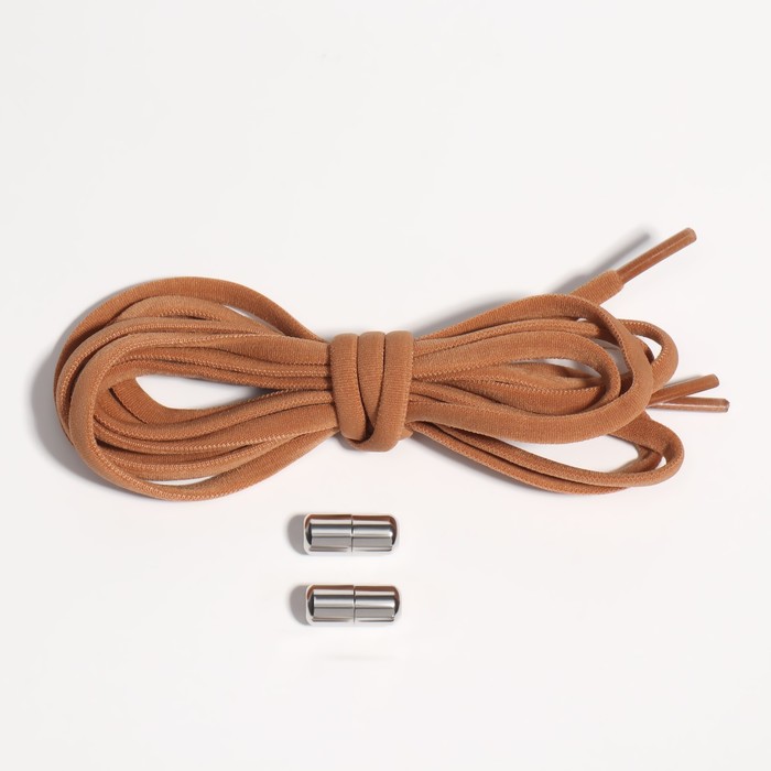Шнурки с круг сечением 5мм 100±5 см (пара) эласт с эглетом корич пакет OT