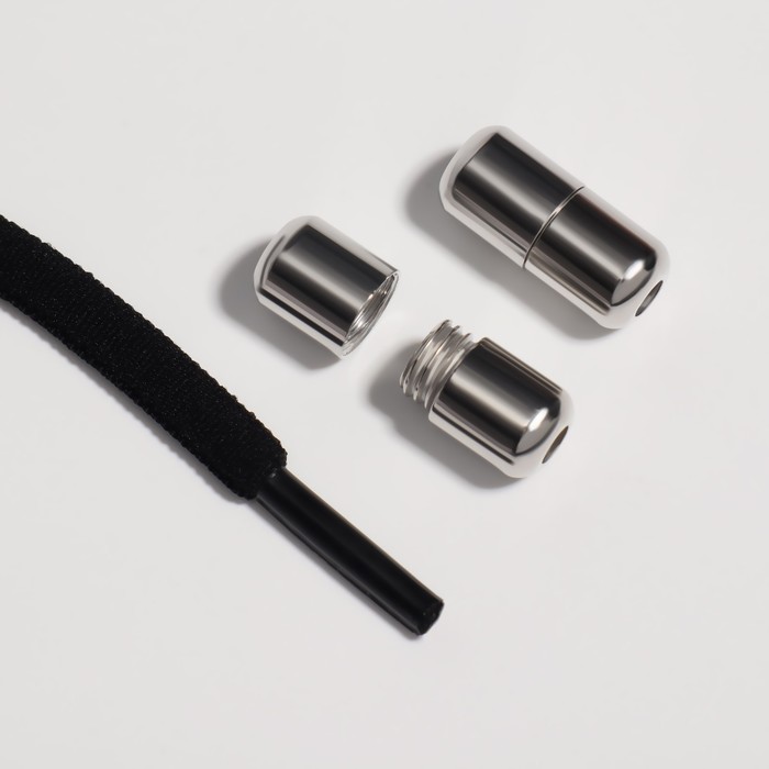Шнурки с круг сечением 5мм 100±5 см (пара) эласт с эглетом черн пакет OT