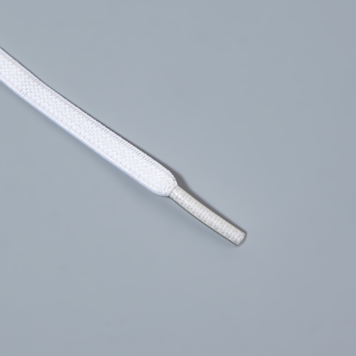 Шнурки с плоск сечением 6мм 100±5см (пара) эласт с эглетом бел пакет OT