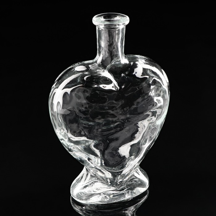 Ваза-бутылка декоративная Сердце 12,5х6,5х19 см, без крышки