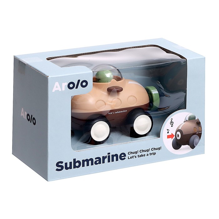 Машина инерционная "Подводная лодка", свет, звук, цвет коричневый