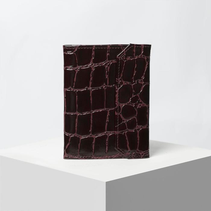 Обложка для автодокументов на кнопке, скат, цвет бордовый