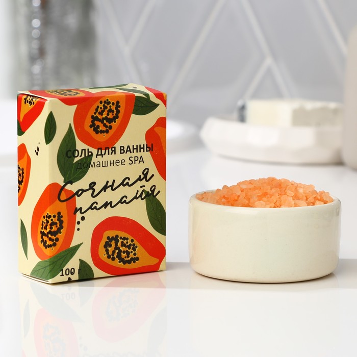 фото Соль для ванны "сочная папайя", 100 г beauty fox