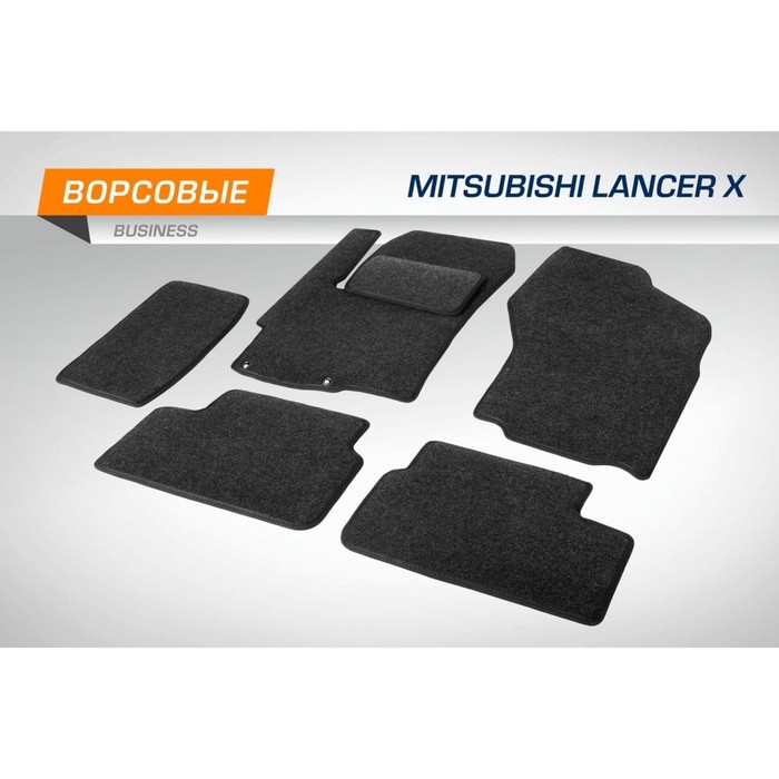 Коврики текстильные AutoFlex Business Mitsubishi Lancer X седан 2007-2017, 6 частей, графит   953787