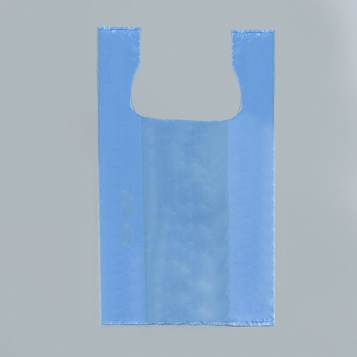 Пакет майка, полиэтиленовый, синий 24 х 42 см, 8 мкм