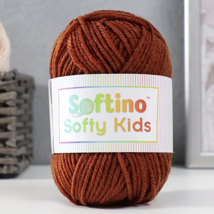 Пряжа 100% акрил Softy Kids 90м ±5м 50 гр цвет горький шоколад пряжа 100% акрил softy kids 90м ±5м 50 гр цвет 62 серый