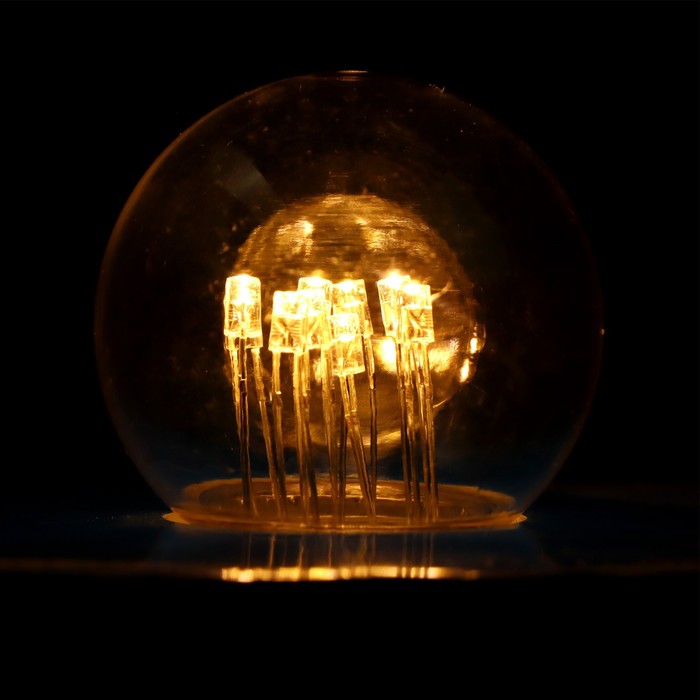 фото Лампа светодиодная, 6 led, g45, е27, 1 вт, для белт-лайта, т-бел, наб. 10 шт