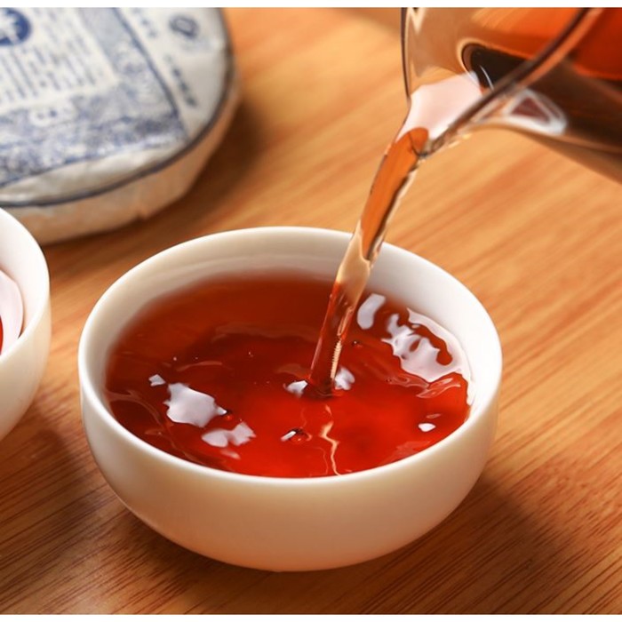 фото Китайский выдержанный чай "шу пуэр. lao ban zhang", 100 г, 2014 г, юньнань, блин джекичай