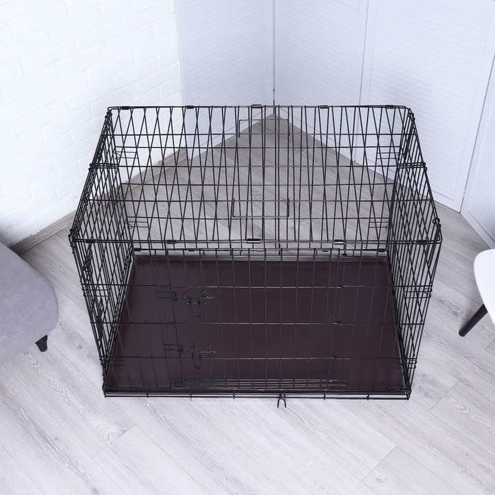 Клетка для собак №4 с поддоном, складная, 94 х 64 х 72 см
