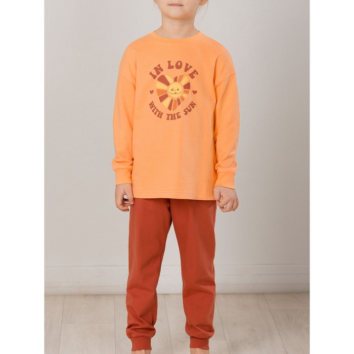 Комплект для девочек, рост 86 см, цвет оранжевый комплект из футболки и бриджей для девочек рост 86 см цвет лаванда