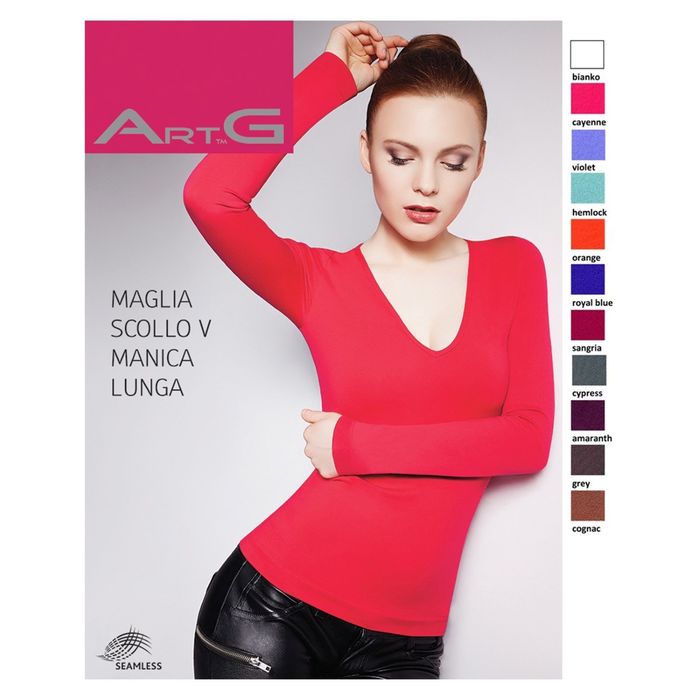 Джемпер женский бесшовный ARTG MAGLIA SCOLLO V MANICA LUNGA (cayenne, L/XL)