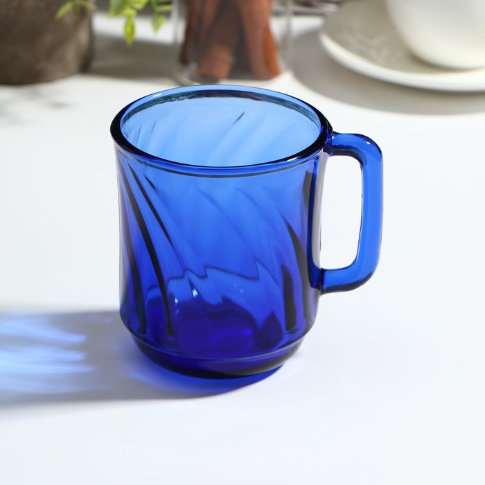 Кружка Sea Brim, 310 мл, стекло, цвет синий тарелка плоская sea brim d 21 см стекло цвет синий