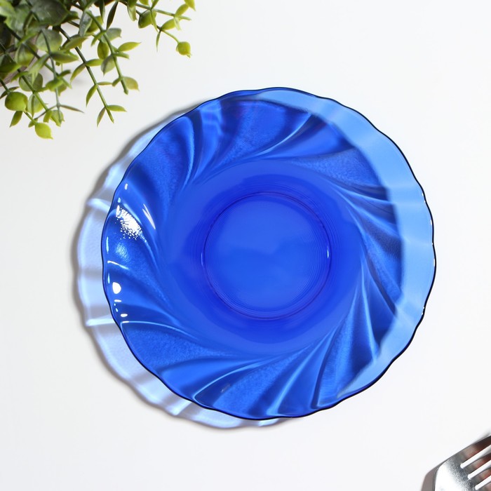 Тарелка десертная Sea Brim, d=17 см, стекло, цвет синий тарелка суповая sea brim saphir 20 см стекло