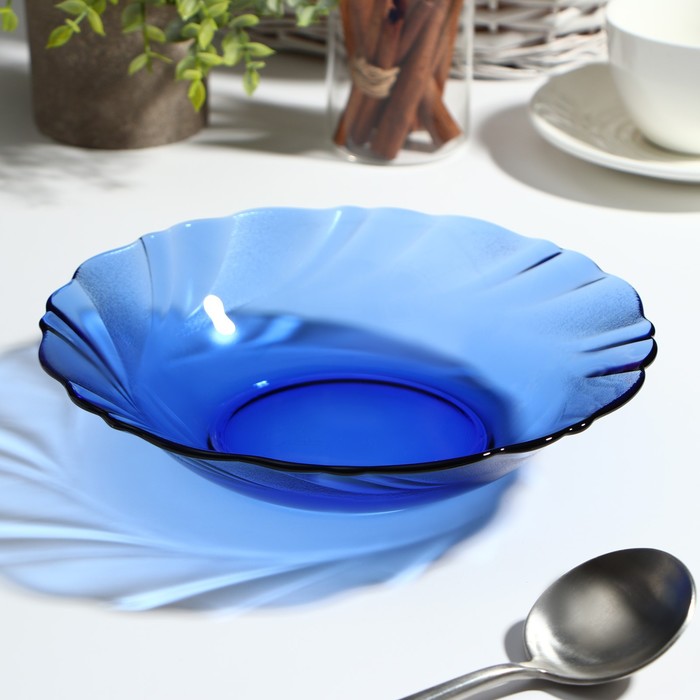 Тарелка глубокая Sea Brim, d=20 см, 650 мл, стекло, цвет синий тарелка плоская sea brim d 21 см стекло цвет синий