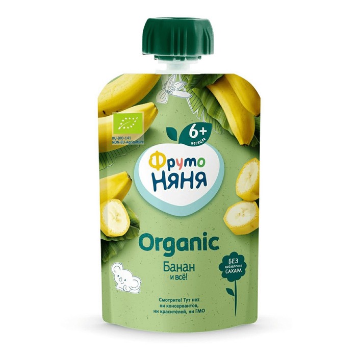 

Пюре ФРУТОНЯНЯ ORGANIC банан 90г