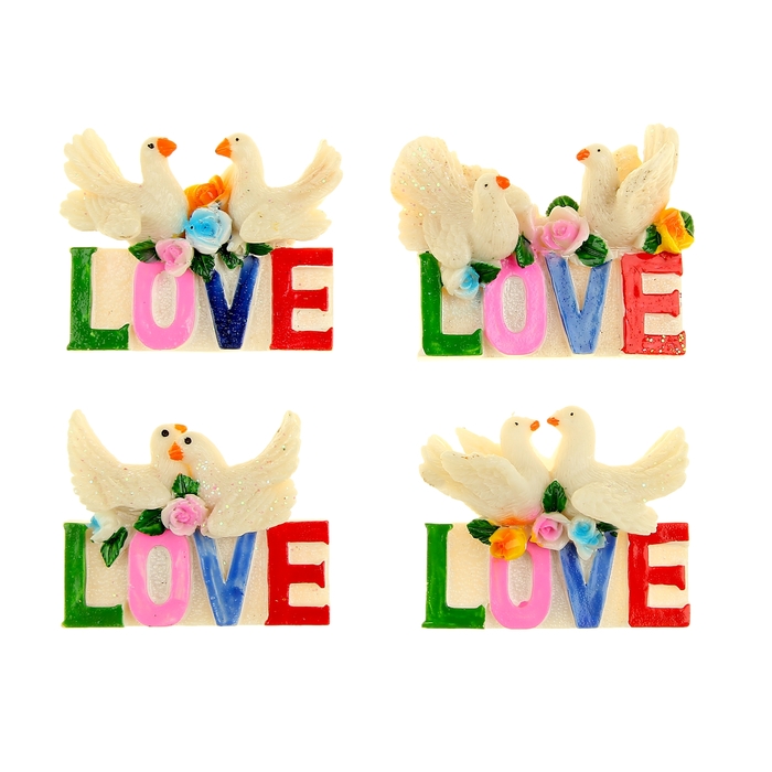 Магнит "Два голубка. LOVE", МИКС