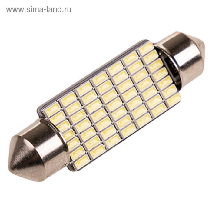 фото Лампа автомобильная skyway t11 (c5w), 12 в, 49 smd, 1-конт., 41 мм, обманка, белая, 1 шт