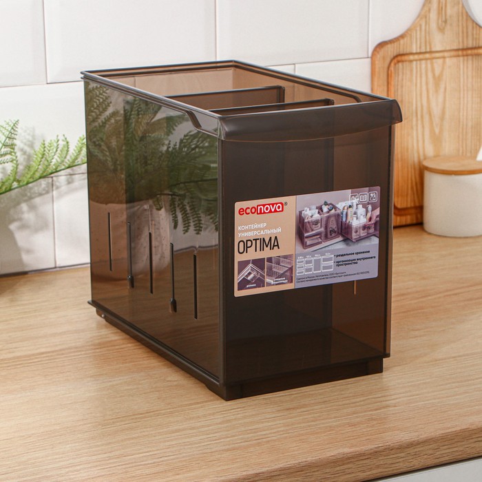 Контейнер для хранения без крышки OPTIMA, 10,6 л, 16,8×30,5×24,2 см, цвет коричневый