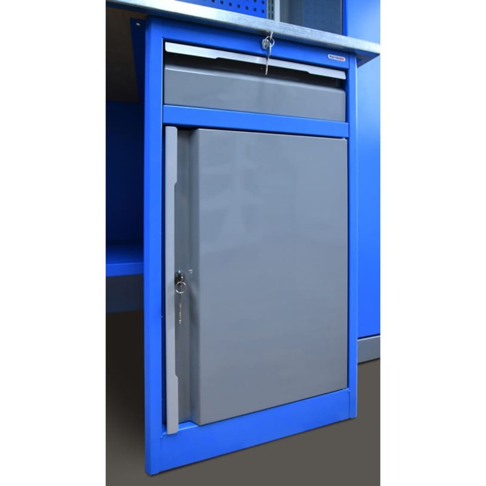 фото Верстак верстакофф 125215, prf 161.78.1, без экрана, тумбы р7 р8, 4 полки, один ящик, 1.6 м 957046