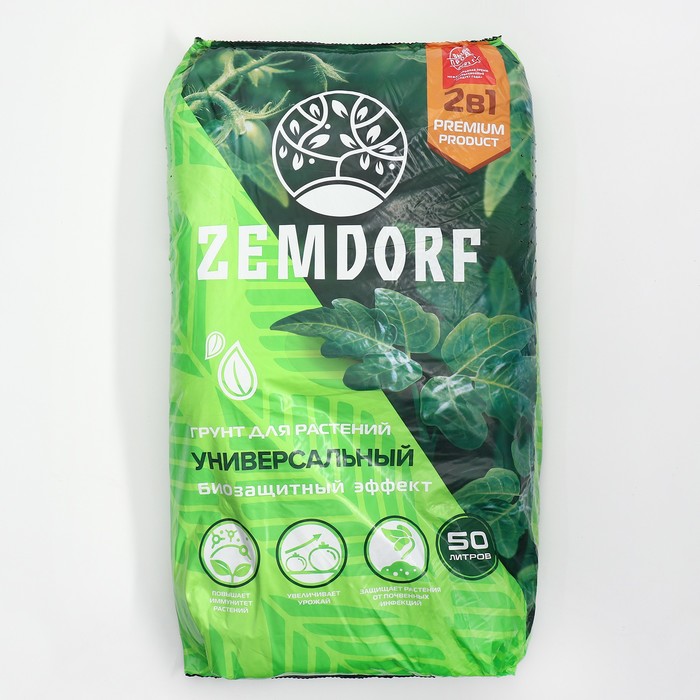 почвогрунт zemdorf биозащитный универсальный 50 л Грунт ZEMDORF Фунгицидный, универсальный, 50 л