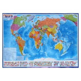 Интерактивная Карта Мира Политическая, 157*107см, 1:21,5млн, (без  ламинации) КН062