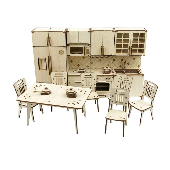 Конструктор Polly Игровая мебель «Кухонный гарнитур» для кукол до 30 см