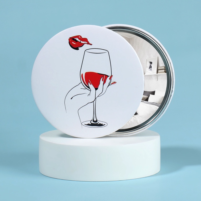 

Зеркало «WINE NOT», d 7,5 см, рисунок МИКС