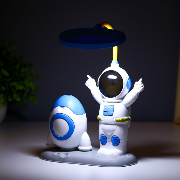 Настольная лампа "Астронавт" LED 3Вт USB АКБ синий 7х13,5х25,5 см 9250707