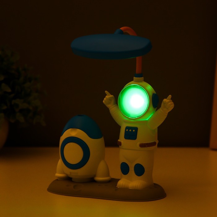 Настольная лампа "Астронавт" LED 3Вт USB АКБ синий 7х13,5х25,5 см 9250707