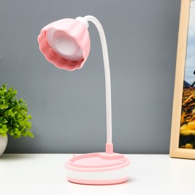 Настольная лампа "Лайни" LED 2Вт USB АКБ розовый 10,5x10,5x37 см
